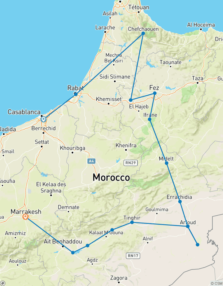 Circuit de 9 jours au Maroc de Casablanca à Marrakech en passant par Fès et Merzouga circuit