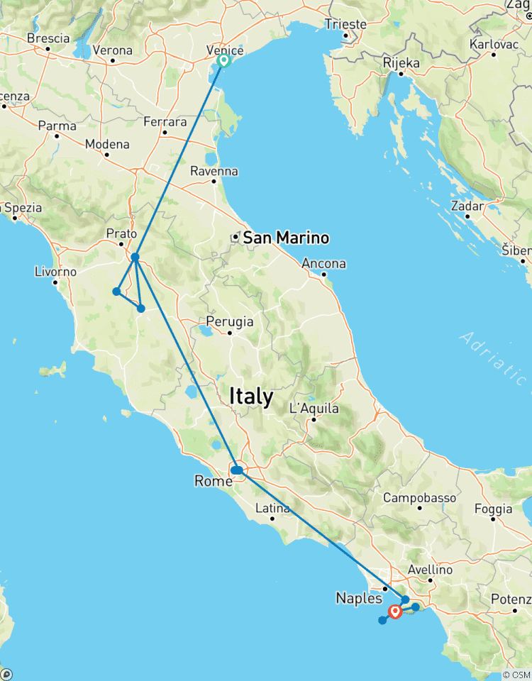 Circuito La magnífica Italia en tren de alta velocidad