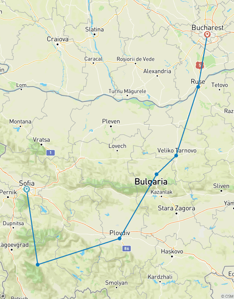 Earthwise Bulgaria tour: by train from Sofia to Bucharest Tour