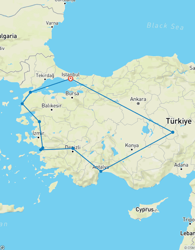 Grand Turkey (Istanbul, Gallipoli, Troy, Pergamon, Ephesus, Pamukkale, Antalya, Cappadocia) - 13 DAYS Tour