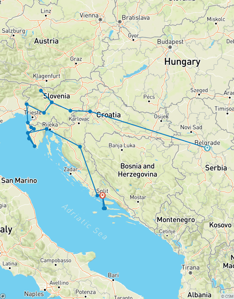 De Belgrade à Split (supérieur) - 11 jours circuit
