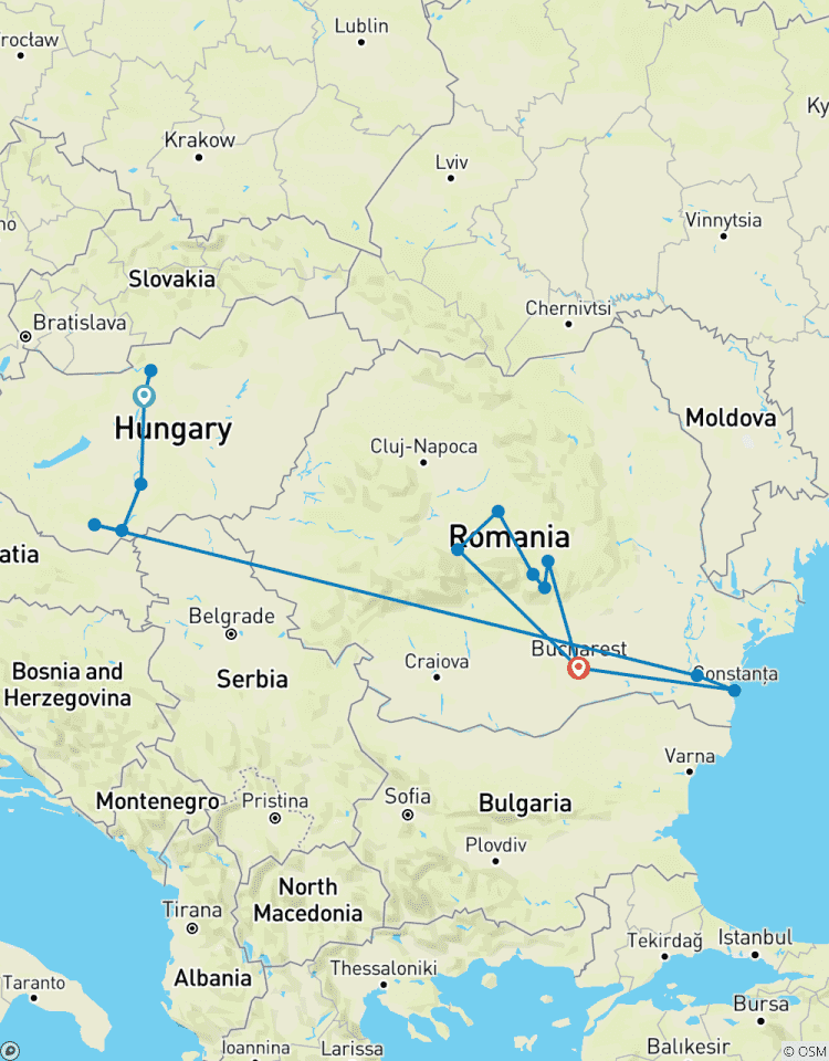 Circuito Descubrimiento del Bajo Danubio con Transilvania 2026 - 20 Días (from Budapest to Bucarest)