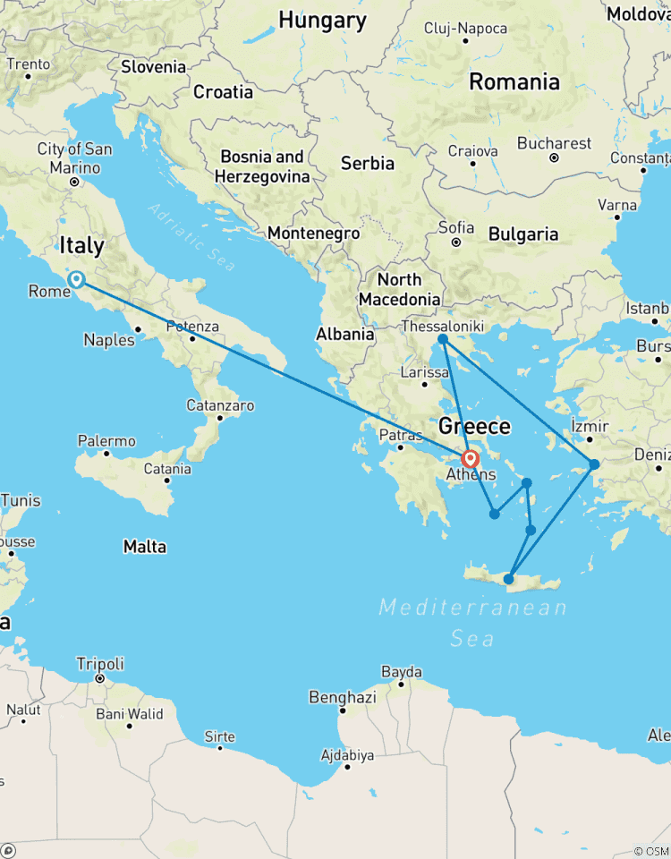 12 Day Rome and Cruise to the Greek Islands and the Turkish coast Tour