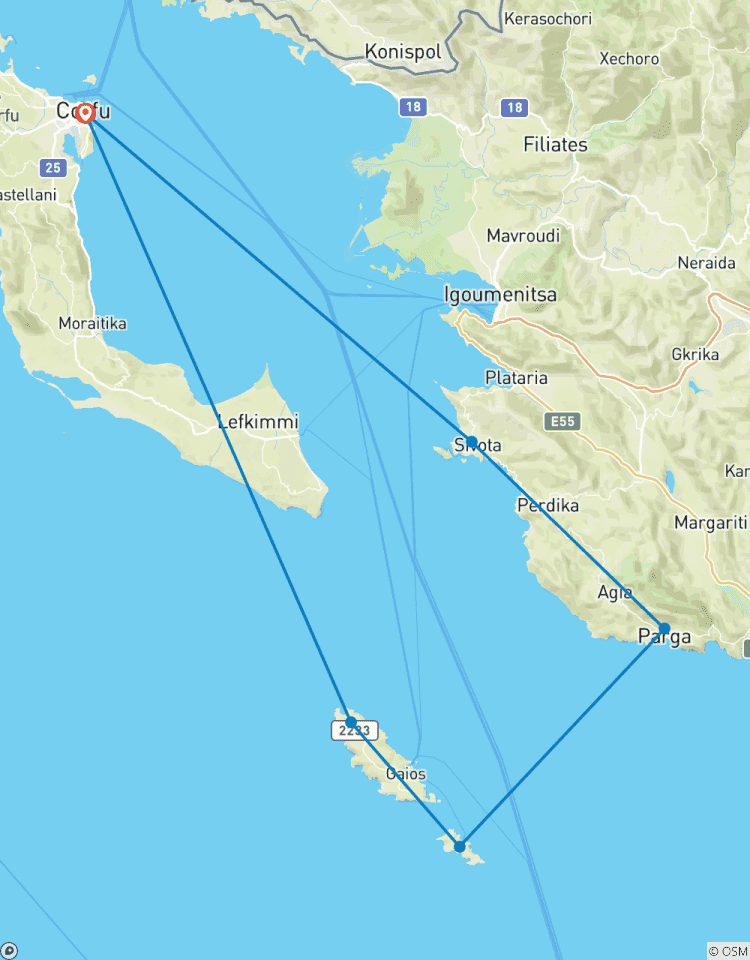 8 Day Northern Ionian Islands – Corfu, Sivota, Antipaxos, Parga, Paxos, and more! Tour