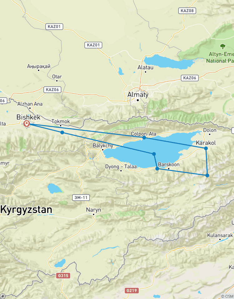 Yssyk-Kul meer 3 daagse tour-rondreis