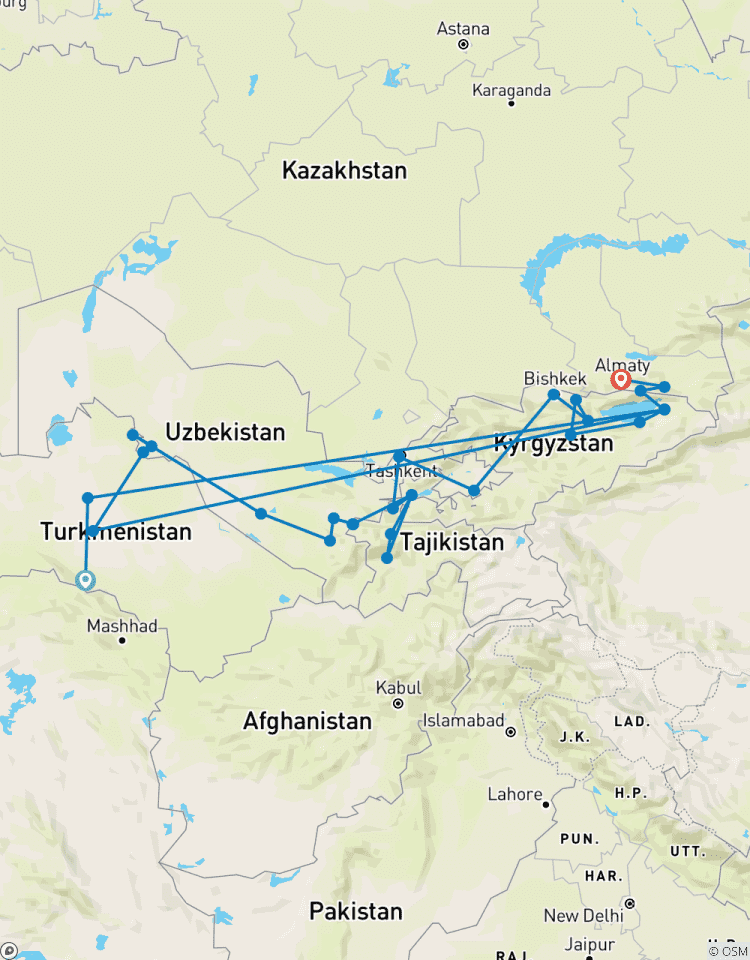 Circuito 5 Excursión Descubriendo los -Stán de Ashgabat a Almaty