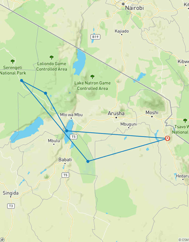 Lodge-Safari: Tarangire, Serengeti, Ngorongoro-Krater & Lake Manyara Rundreise