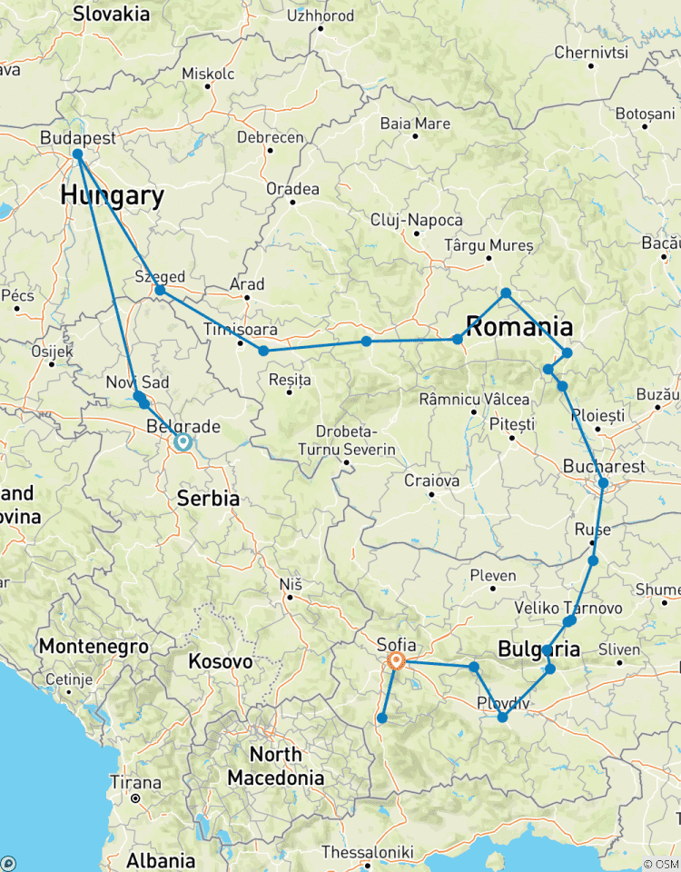 Châteaux et capitales des Balkans (Serbie, Hongrie, Roumanie et Bulgarie) - 14 jours circuit