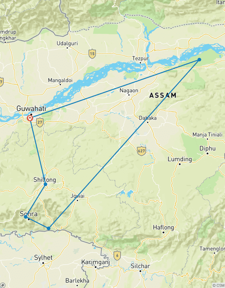 Circuito De las colinas a la naturaleza salvaje: 8 días de magia en Shillong y Kaziranga