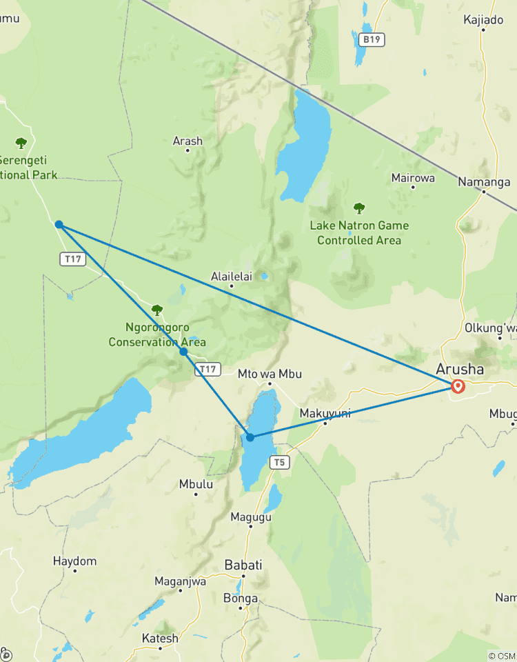 Private Lodge-Safari: Serengeti, Ngorongoro-Krater & Lake Manyara Rundreise