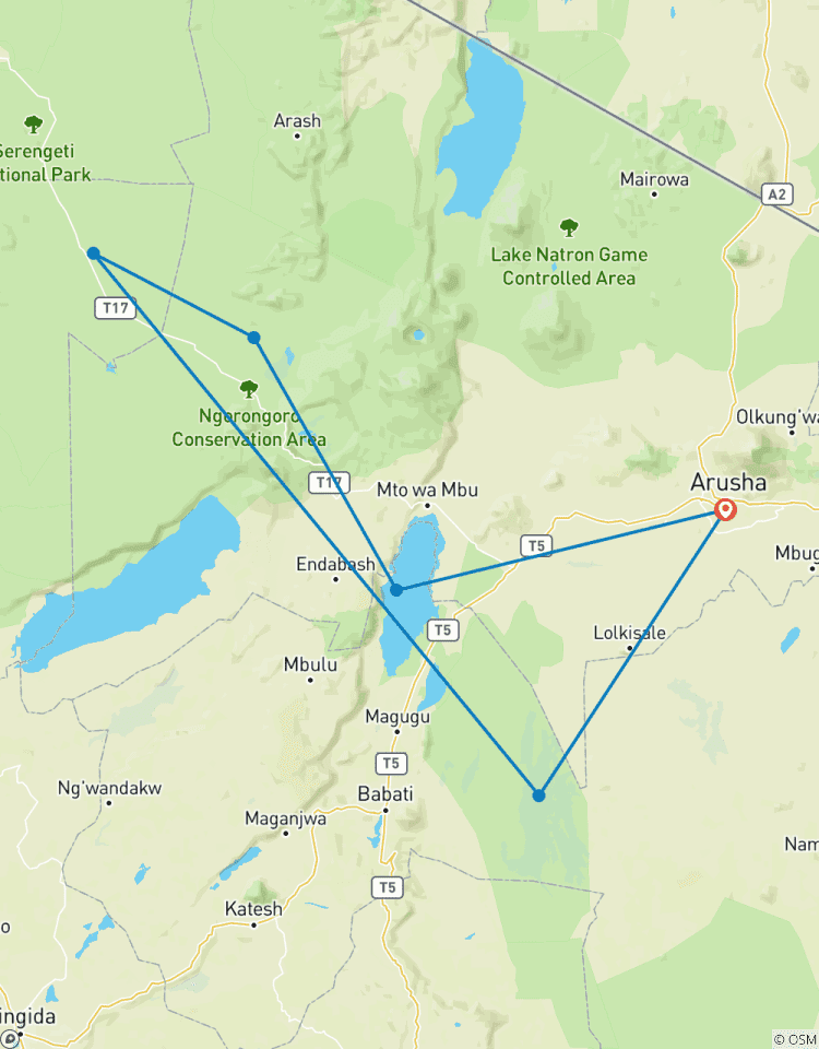 Circuito Maravillas de Tanzania: Aventura Safari de 6 Días
