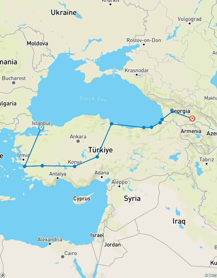 Circuito Tour Privado Premium de 14 Días por 2 Países: TURQUÍA Y GEORGIA | Un Gran Pasaje a Través de Sultanes y Soberanos | Viaje VIP por Carretera | by ANGELS VACATIONS