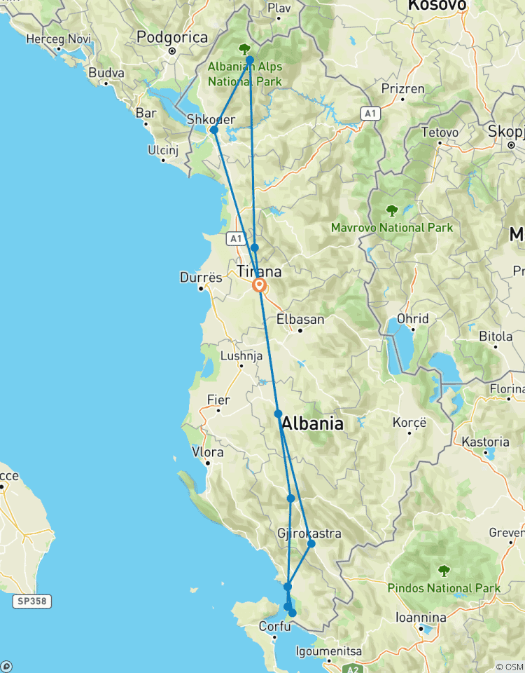 Circuito Una semana inolvidable en Albania: río Shala, lago Komani, Shkoder, Theth, Kruja, Tirana, Berat, Gjirokaster, Saranda, Ojo Azul, Butrint