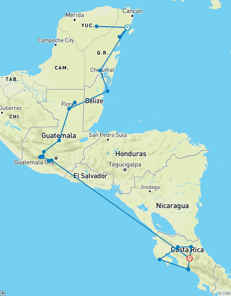 Mexico to Costa Rica Adventure - 30 days Tour