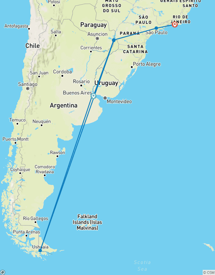13 Tage Brasilien & Argentinien: Buenos Aires, Patagonien, Iguazú-Wasserfälle, São Paulo & Rio Rundreise