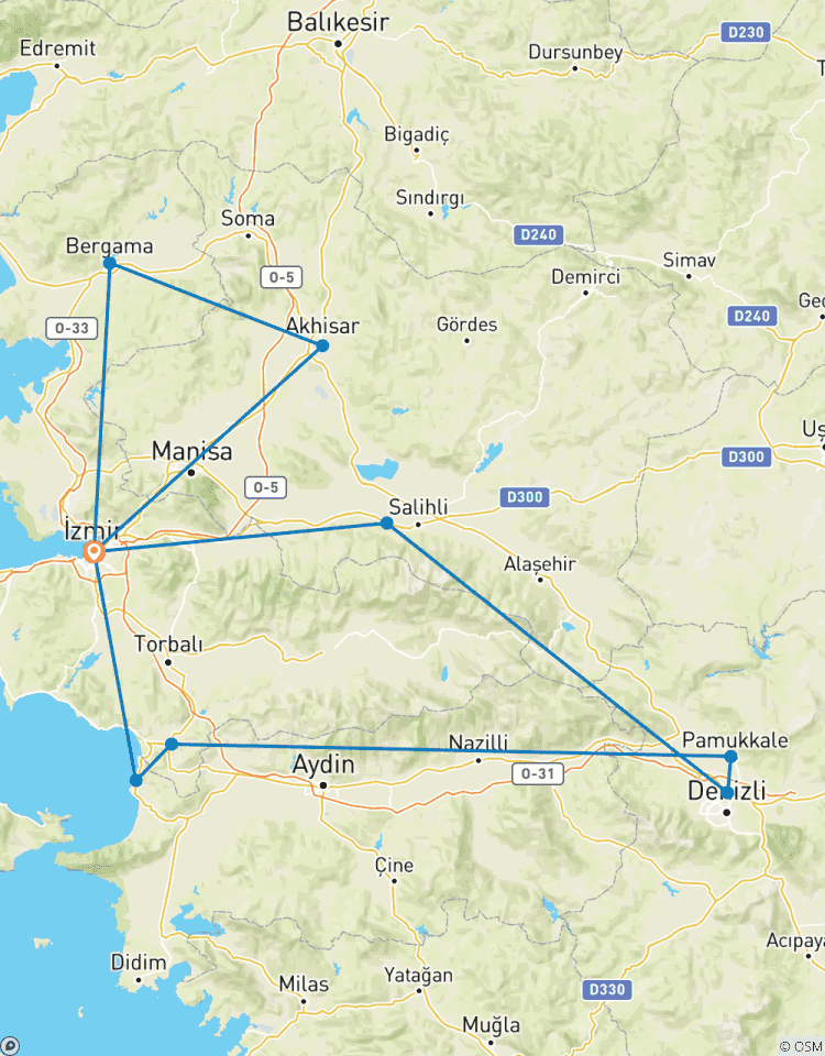 Circuit de plusieurs jours des sept églises de l\'Apocalypse circuit