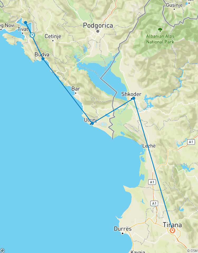 Circuito Desde Tirana, 2 Días: Budva - Kotor
