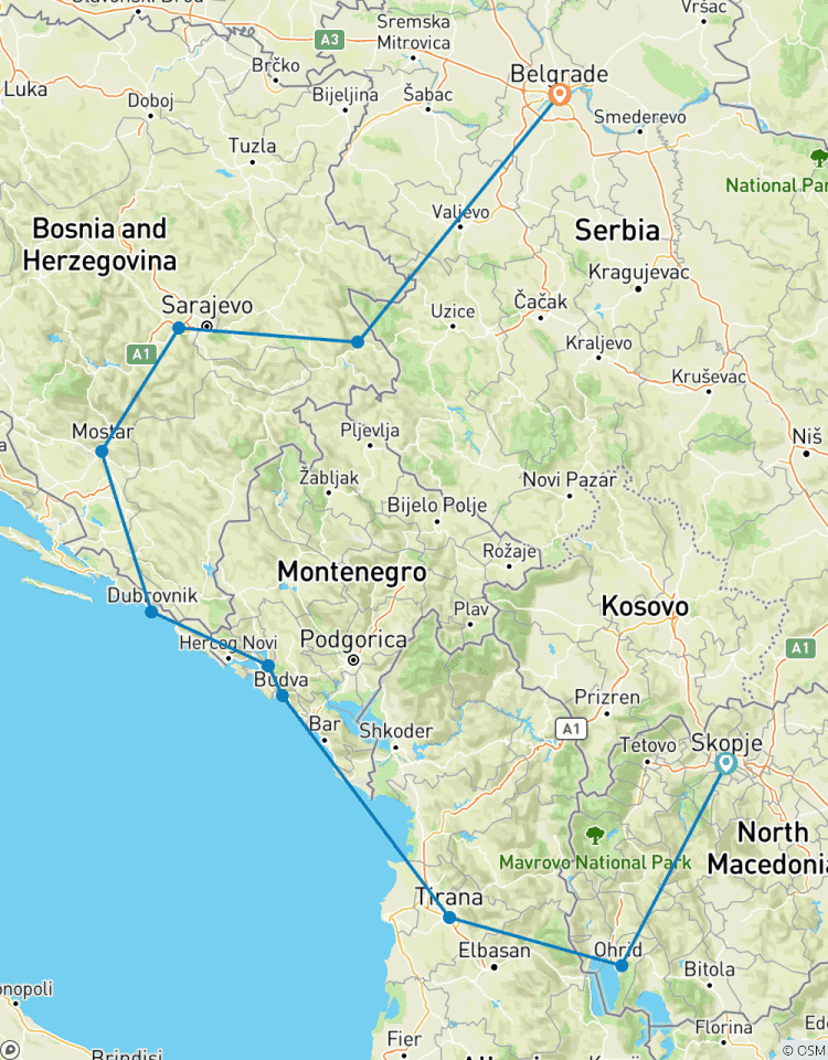Circuito 12D 11N A través de 6 países Descubrimiento de los Balcanes