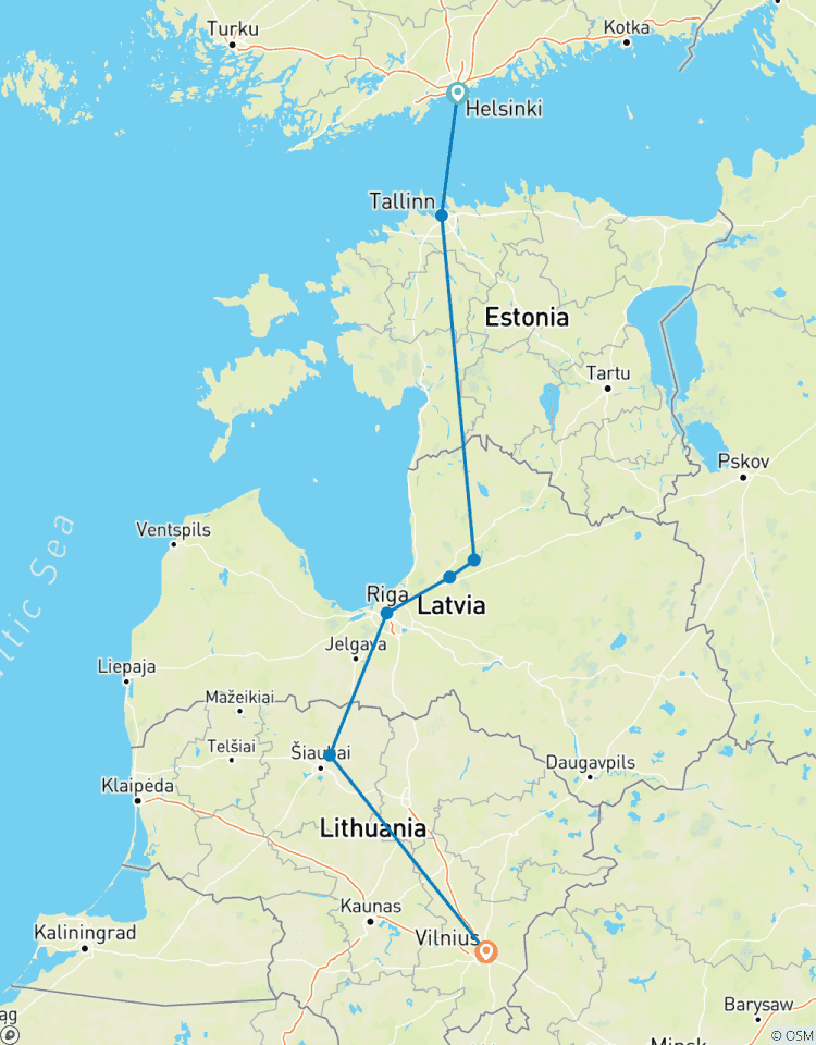 Circuito Odisea por el Báltico: Un viaje de 8 días de Helsinki a Vilna (Viaje privado)