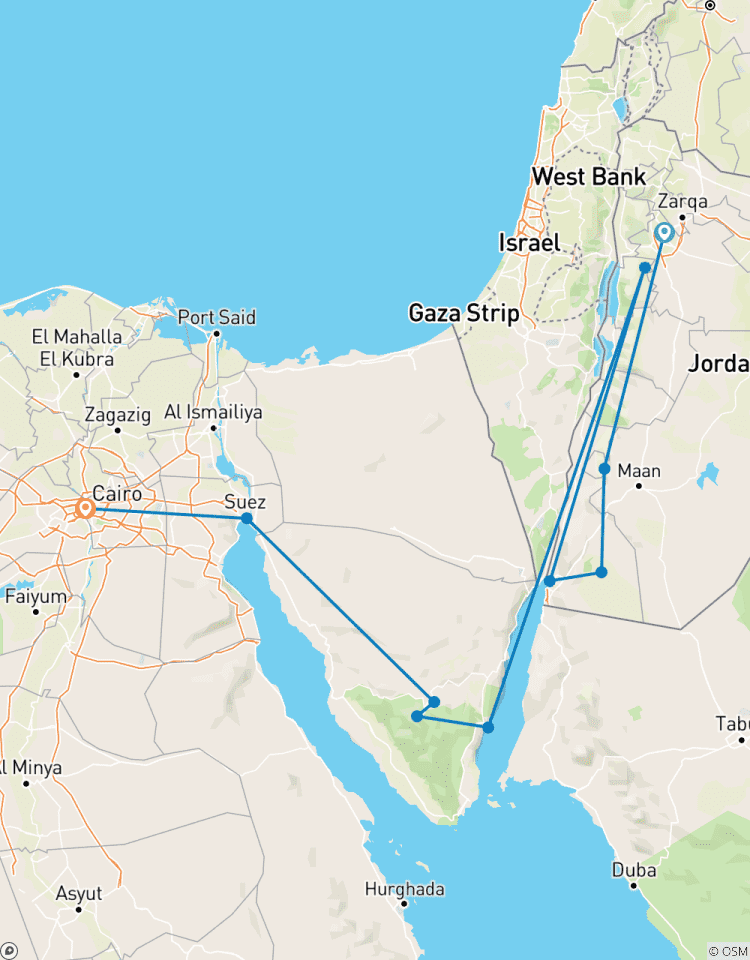 Jordan to Egypt: Wadi Rum Camping & Dead Sea Floating Tour