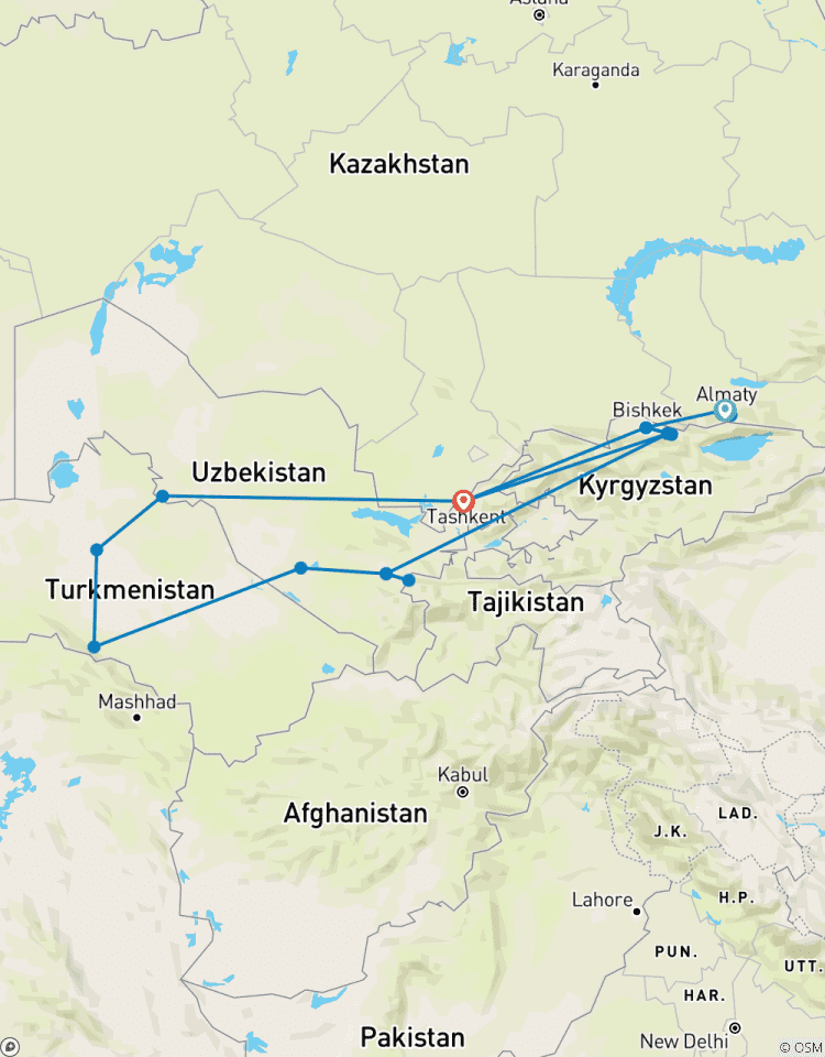 Circuito Aventura en los 5 Stans - Turkmenistán Uzbekistán Tayikistán Kirguistán Kazajstán