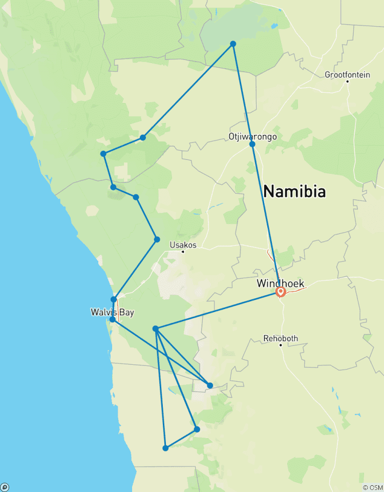 Private 10 Tage Namibia Entdeckungssafari von Windhoek nach Windhoek | 4-Sterne-Lodges | Vollpension | ab 9 Jahren Rundreise