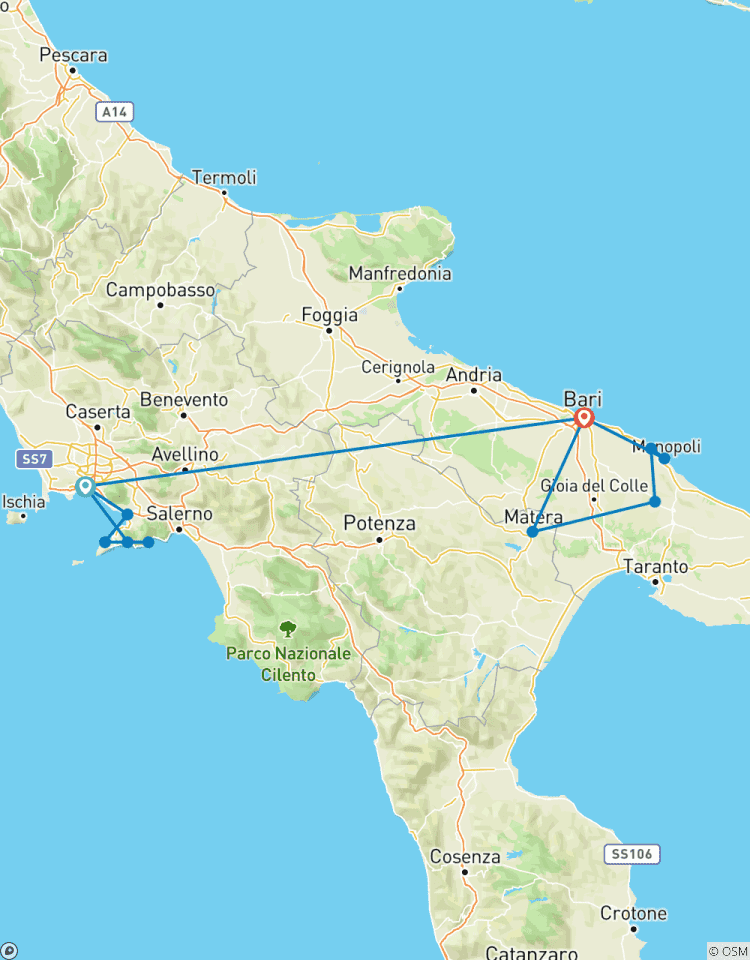 Amalfi et les Pouilles en 8 jours ! circuit