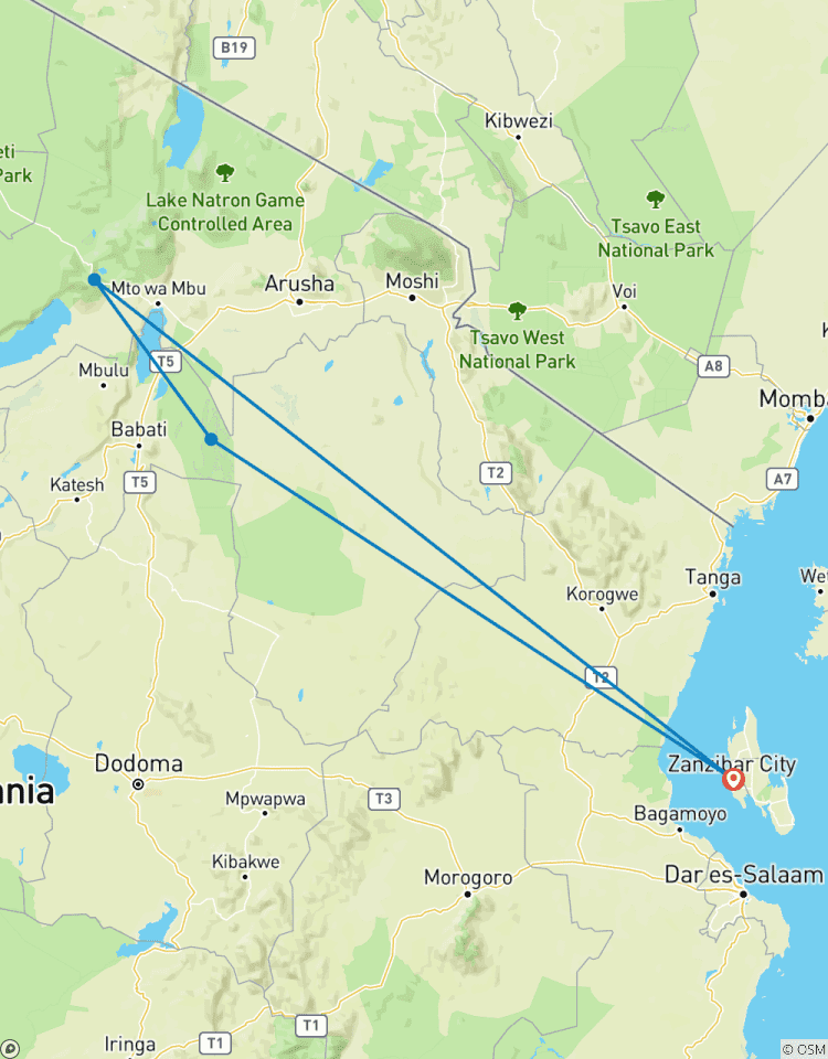 3-Tage Tarangire & Ngorongoro Luxus-Safari von & nach Sansibar Rundreise