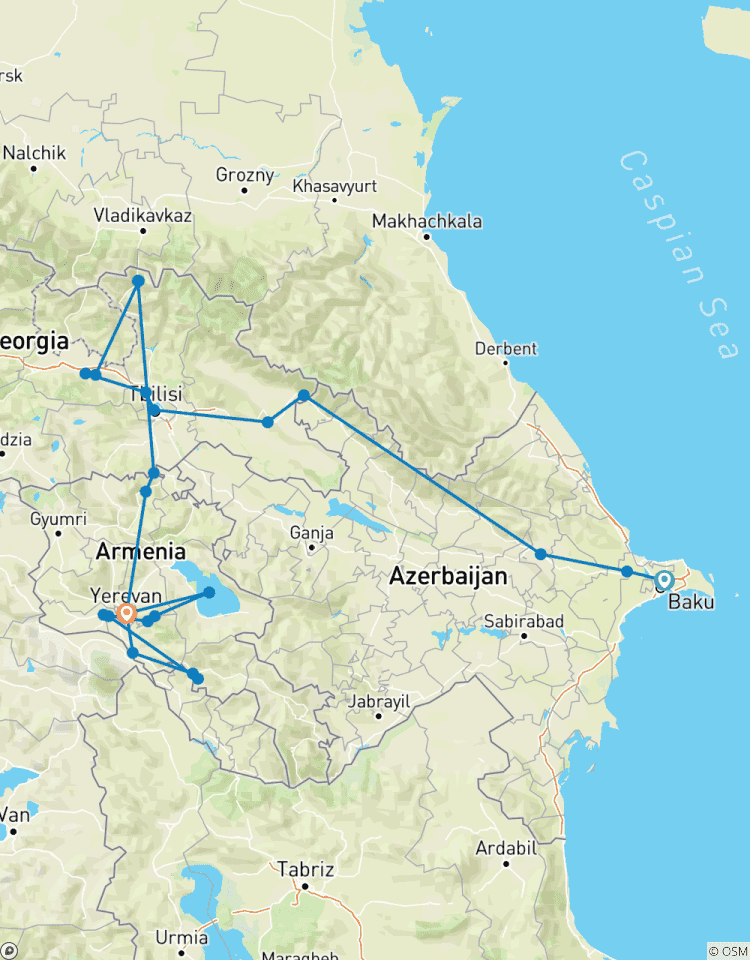 Caucase / Azerbaïdjan - Géorgie - Arménie / 13 jours / 12 nuits 2026 / MIN 2 PAX circuit
