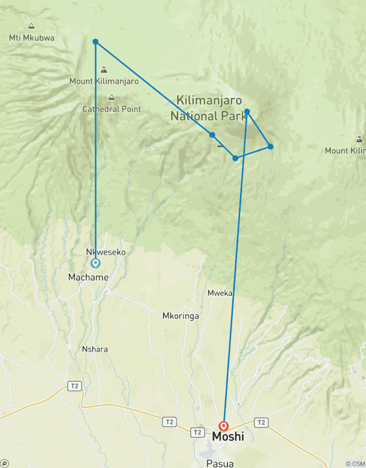 Circuito Ruta Machame de 7 días (Ruta del Whisky)
