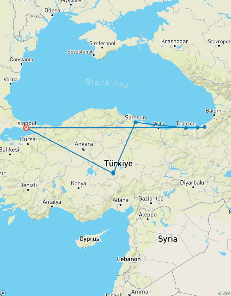 Circuito Tour Privado Premium de 11 Días por TURQUÍA | Secretos del Mar Negro: ¡Una Búsqueda Verde de Estambul a Capadocia y lo Desconocido! | Viaje por Carretera VIP | por ANGELS VACATIONS
