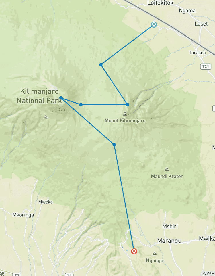 Circuito Ruta Rongai de 7 días - Un viaje remoto y panorámico a la cima del Kilimanjaro