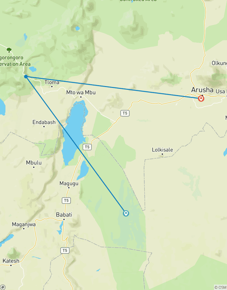 Circuito Safari de 3 días de Arusha a Ngorongoro y Tarangire