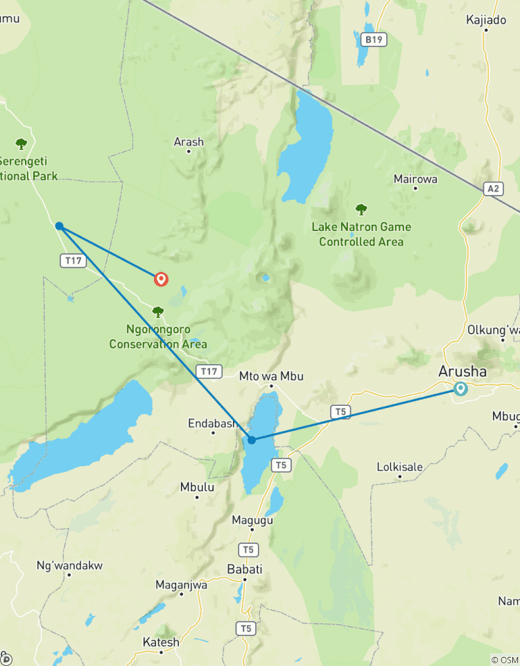 Circuito Safari de 4 días al Lago Manyara, Serengeti y Ngorongoro