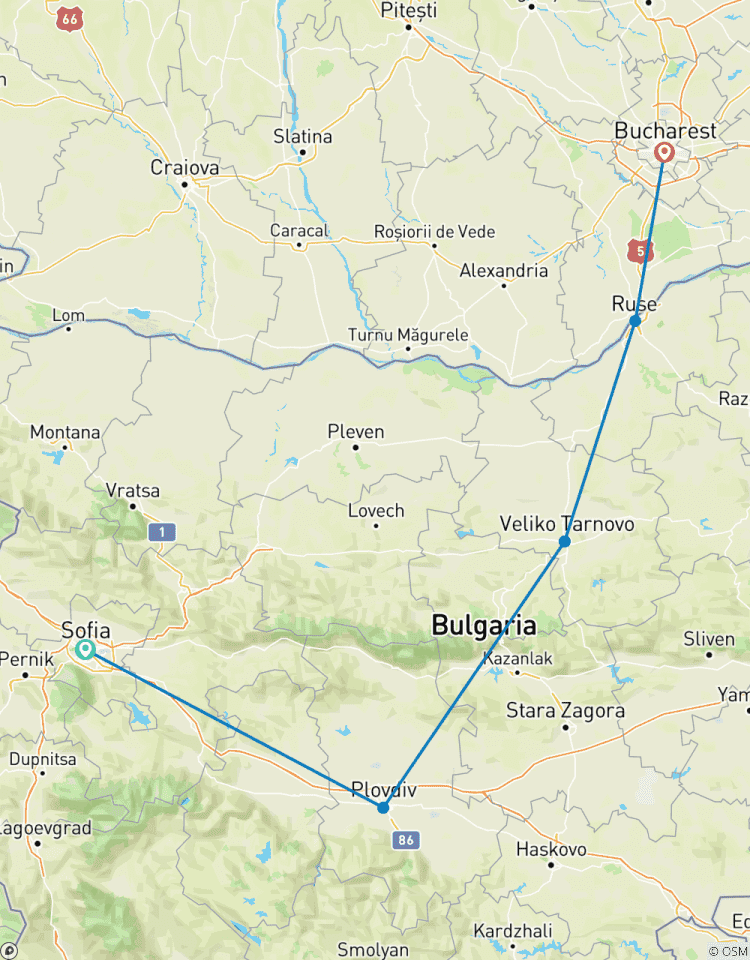 Private Bulgaria tour: by train from Sofia to Bucharest Tour