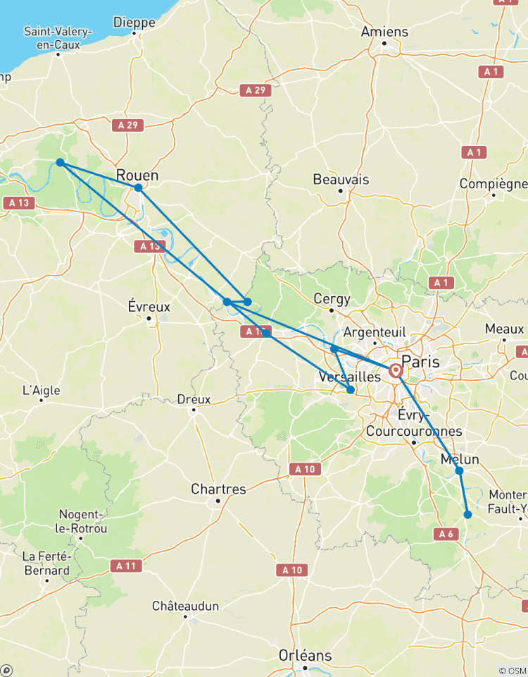 Frankreich: Paris bis Normandie (Kreuzfahrt von Hafen zu Hafen) Rundreise