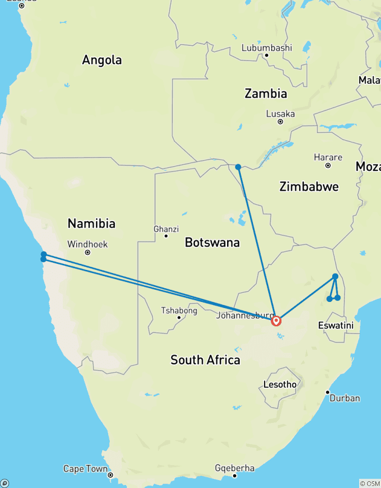 9 Day Kruger, Namibia and Vic Falls Tour