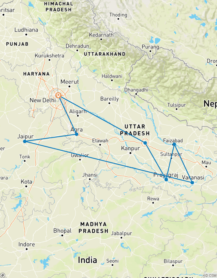 Die Seele Indiens: Goldenes Dreieck & Heilige Städte Rundreise