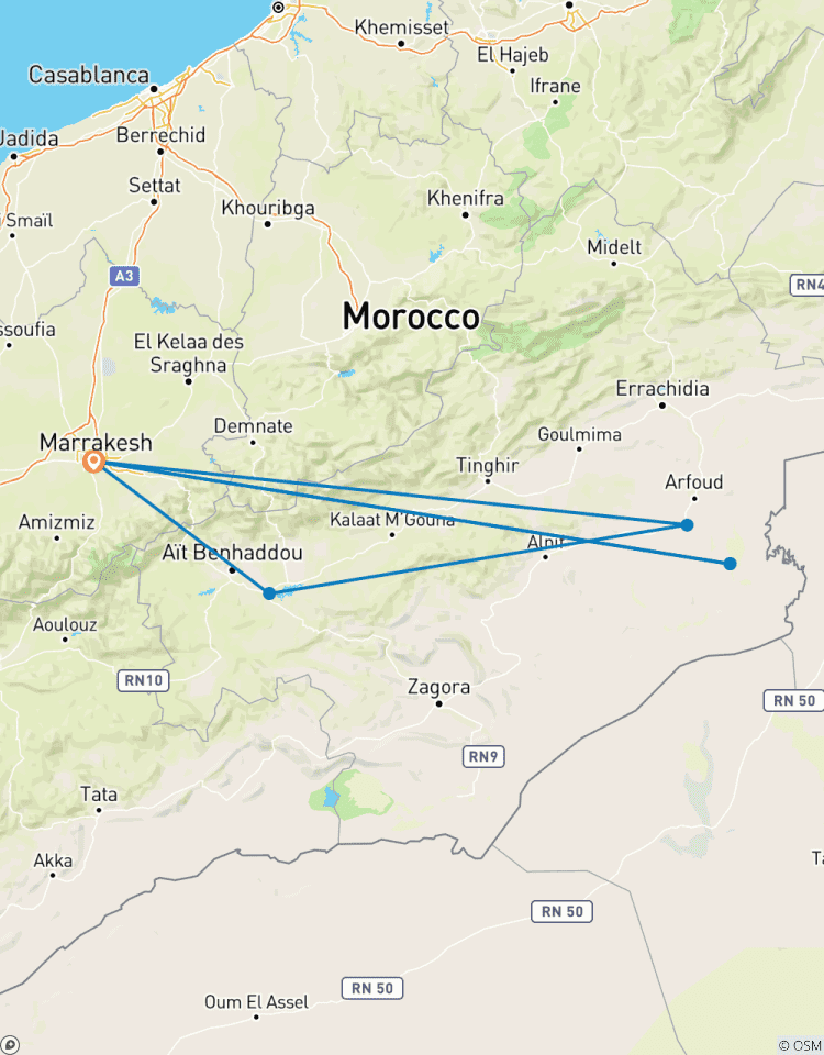 Circuito 7 Días Marruecos: 2 Noches en el Desierto de Merzouga
