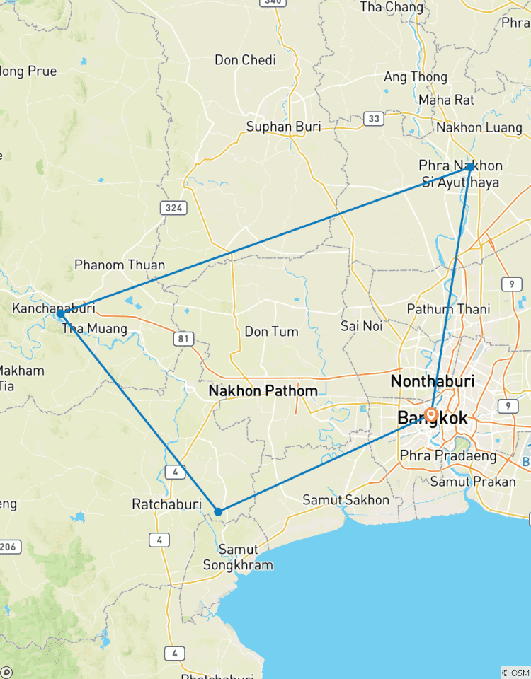Circuito Explorador de 5 días por Bangkok, Kanchanaburi y Ayutthaya - Mercados Flotantes, Templos y Ferrocarril