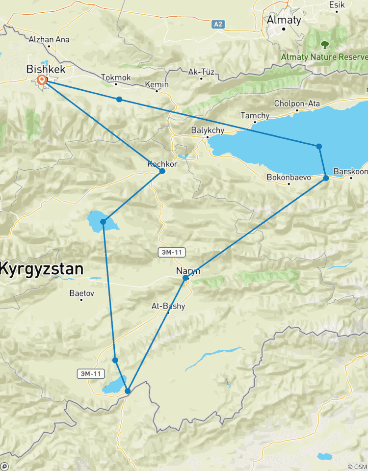 9-daagse Kirgizië hoogtepunten tour: Canyons, adelaarsjagers & Alpenmeren-rondreis
