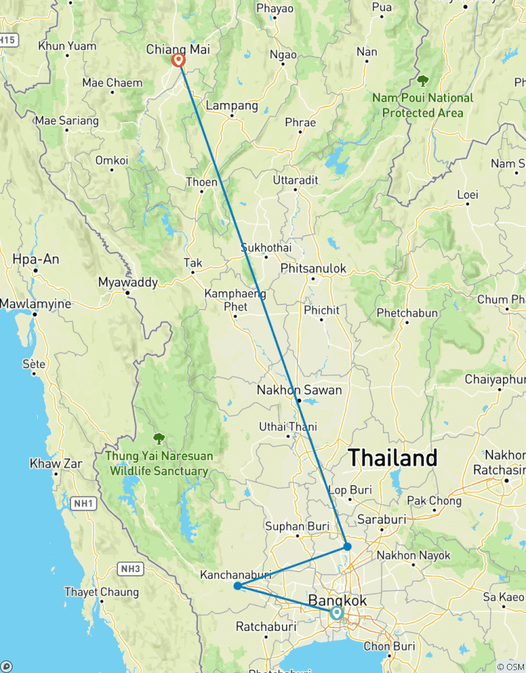 Essence de la Thaïlande : circuit de 9 jours de Bangkok à Chiang Mai en passant par Ayutthaya et Kanchanaburi circuit