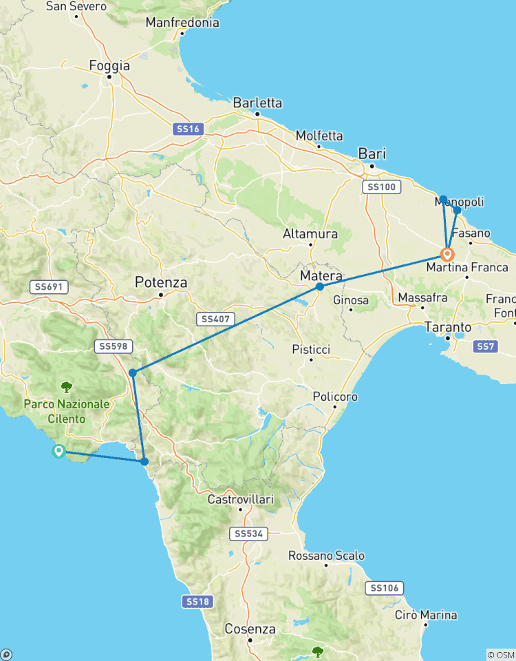 Circuito En bici por el sur de Italia