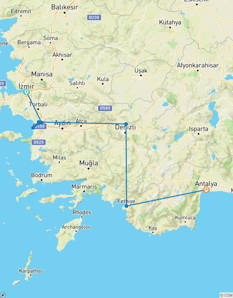 8 Tage Ägäis & Mittelmeer Türkei : Von Izmir nach Antalya Rundreise
