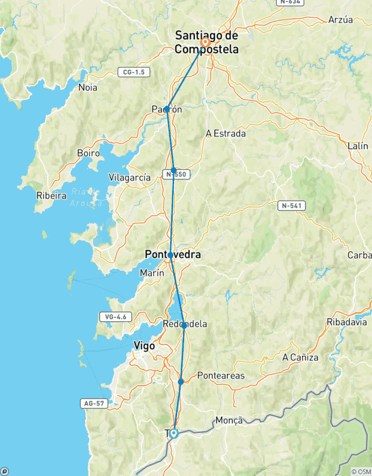 Camino de Santiago · Way of St. James · Portuguese Way · From Tui to Santiago de Compostela Tour