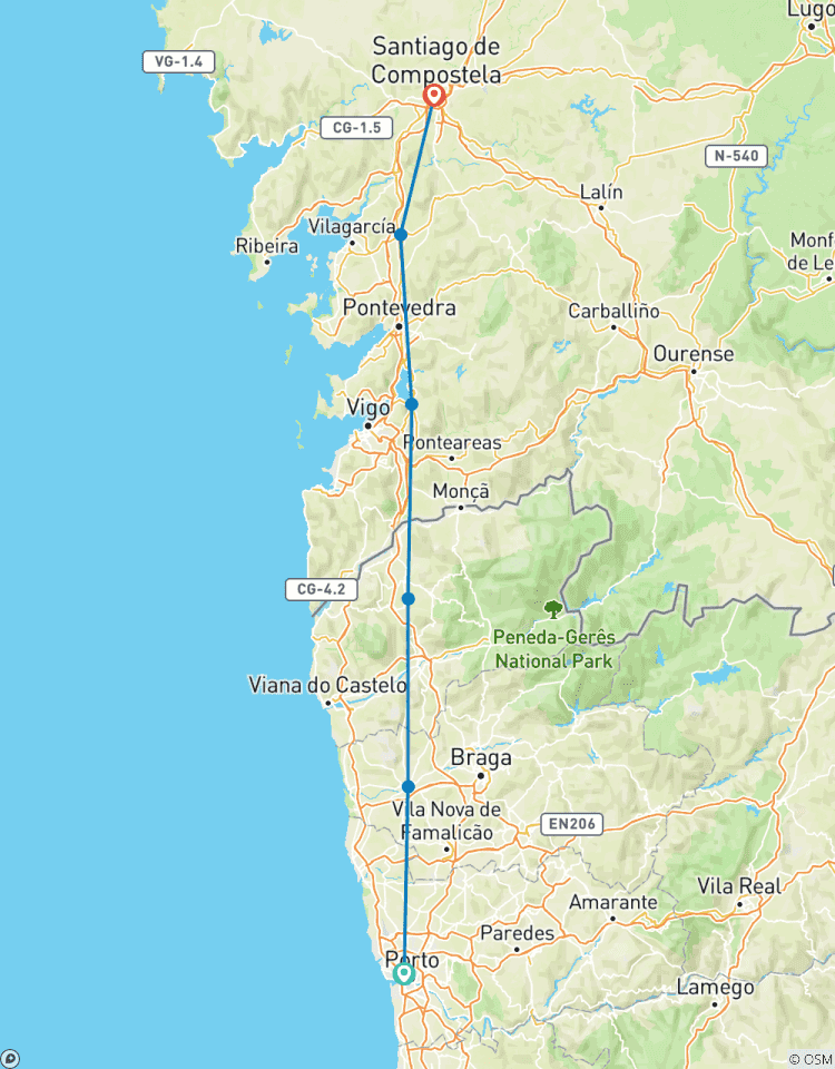 Camino de Santiago · Way of St. James · Portuguese Way · From Oporto to Santiago de Compostela · On Bike Tour