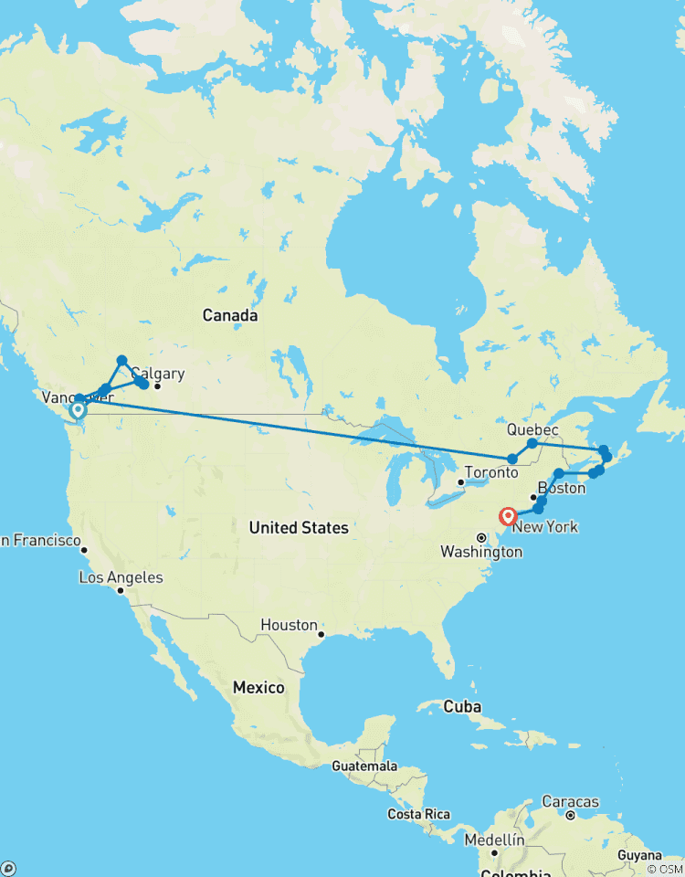 Magnificent Canadian Rockies & North America’s East Coast – Cruise & Land Journey Tour