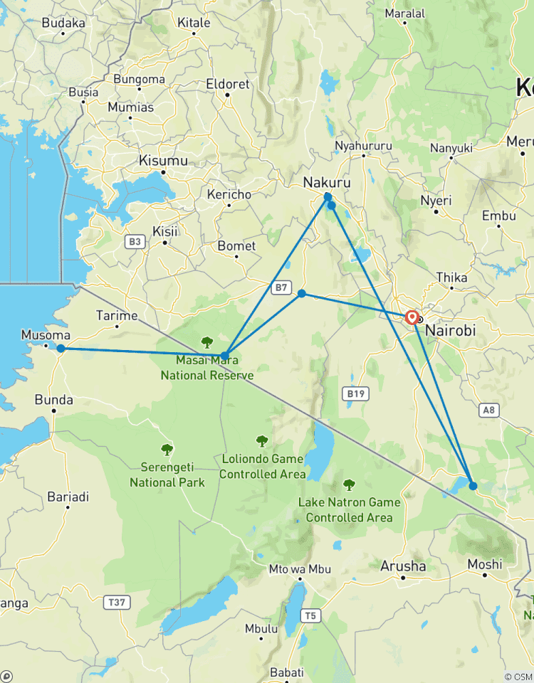Circuito Safari económico clásico de 6 días Masai Mara - L. Nakuru - Amboseli