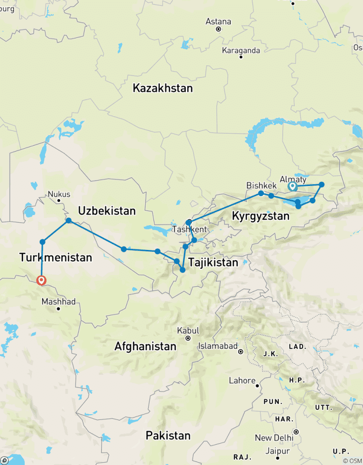 Privéreis De Ultieme 5 Stans Tour: Kazachstan, Kirgizië, Tadzjikistan, Oezbekistan en Turkmenistan - Ontdek Centraal-Azië in 16 dagen-rondreis