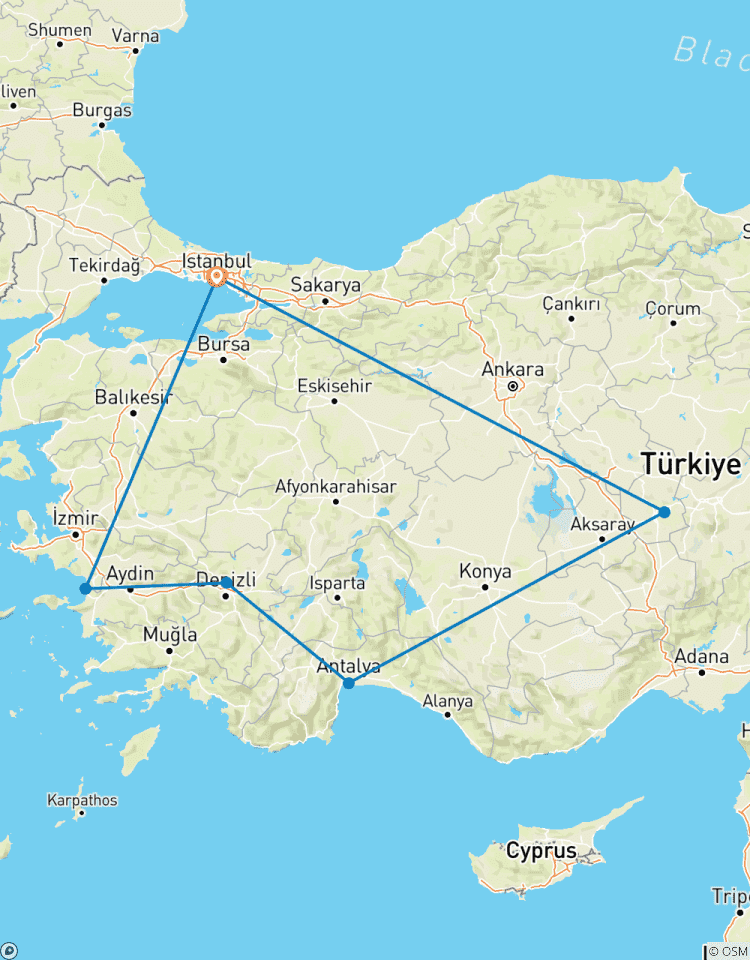 6-tägige Highlights der Türkei Tour: Kappadokien, Antalya, Pamukkale & Ephesus mit Flügen inbegriffen Rundreise